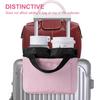 Luggage Cup Holder - Multifunctional Travel Caddy - Fits Suitcase Handles, Also, As A Stroller & Automotive Cup Holder - Pink