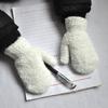 Winter 5-11Y Children Coral Fleece Warm Gloves For Baby Students New Solid Color Mittens Outdoor Knitting Cycling Skiing Gloves
