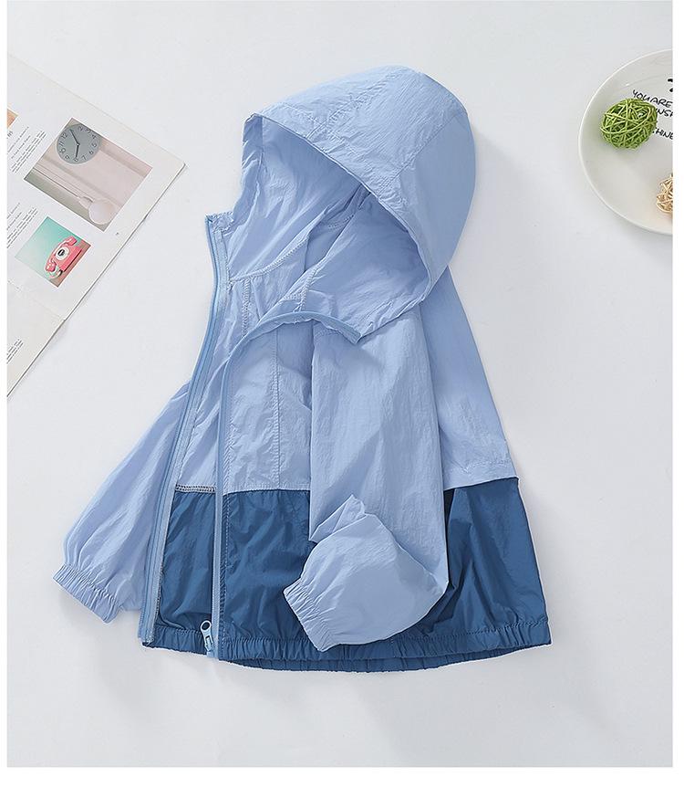 2026 Kids' UV Protection Lightweight Ice Silk Color Block Sunshade Jacket