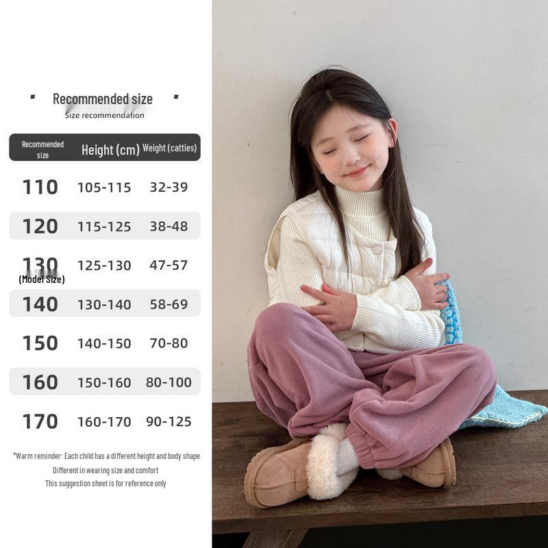 

Легкий пуховый жилет для девочек YOJIA - Модная зимняя верхняя одежда для подростков, издание 2025 года 120cm (27g filling) бежевый