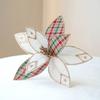 Handmade Velvet Poinsettia Pick Flocking Xmas Tree Flower Artificial Christmas Flower  Photo Props