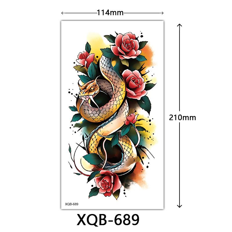 Small Full Arm Tattoo Sticker, Flower Letters, Plain Flower Tattoo Sticker Tattoo