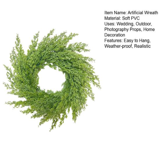 35/40/45/50/55CM Artificial Boxwood Wreath Indoor Outdoor Front Door Wall Hanging Fake Greenery