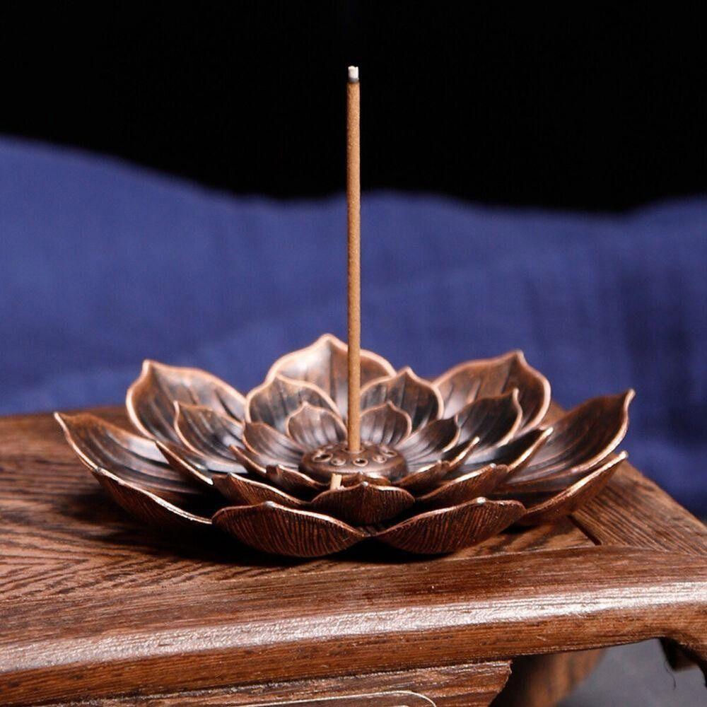 Multi-Hole Lotus Censer Alloy Incense Stick Holder Simple Incense Tray  Temples Home Office