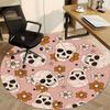 1pc Skull Flower Print Chair Carpet for Office, Non-slip, Soft and Durable Office Rug, Perfect for Office Yy260131036