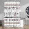 Ethnic Tribal Pattern Shower Curtain African Inspired Design Boho Bathroom Decor Geometric Print Waterproof Fabric Bath Curtain