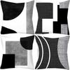 Modern Black and White Geometric Pattern Pillow Covers ,,sofa and Chair Cushion Covers, Home Bedroom Room Decoration