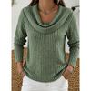 DICFY Women's Fashion Casual Long Sleeve U-Neck Blouses & Shirts