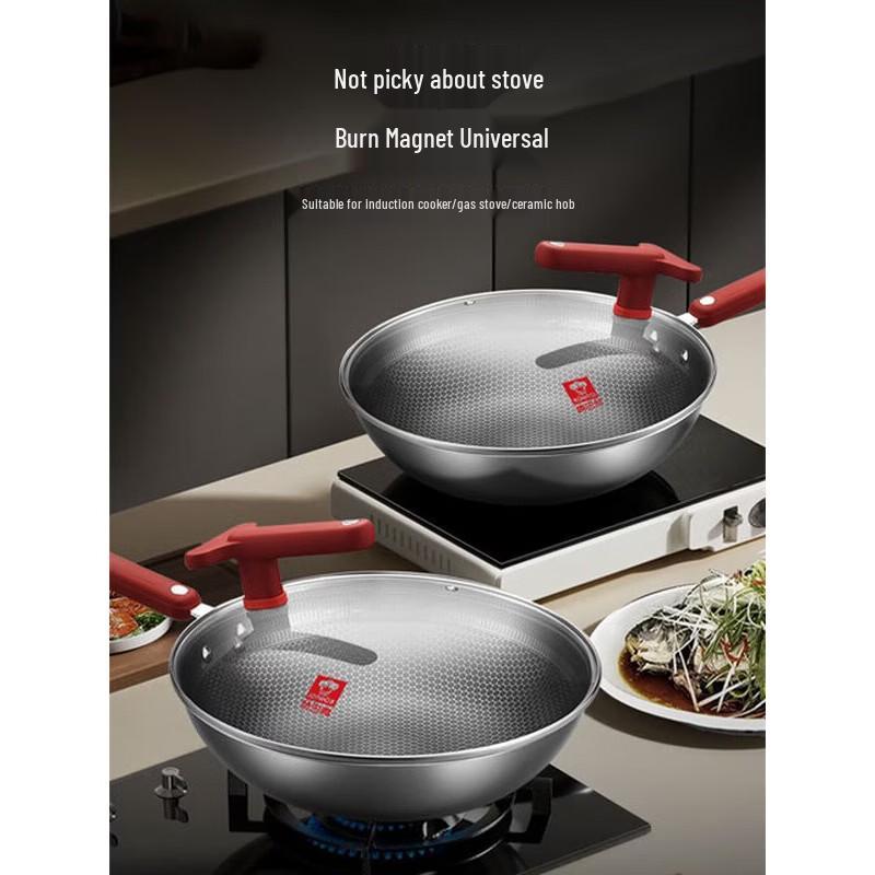 Kobach Classic Red 304 Honeycomb Wok