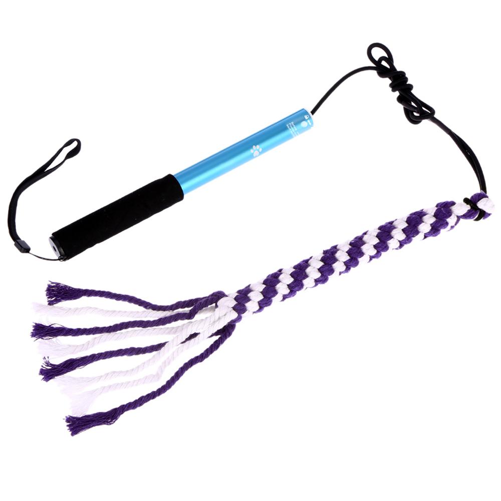 Extendable Dog Puppy Teaser Pole Wand Outdoor Interactive Pet Dog Flirt Pole Training Exercise Rope Toy