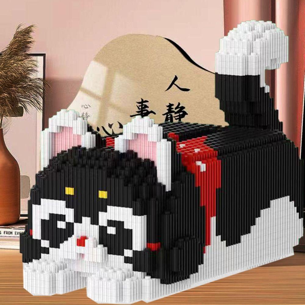 Three-Color Cat Tissue Box DIY Napkins Drawer Storage Gifts Animal Building Blocks