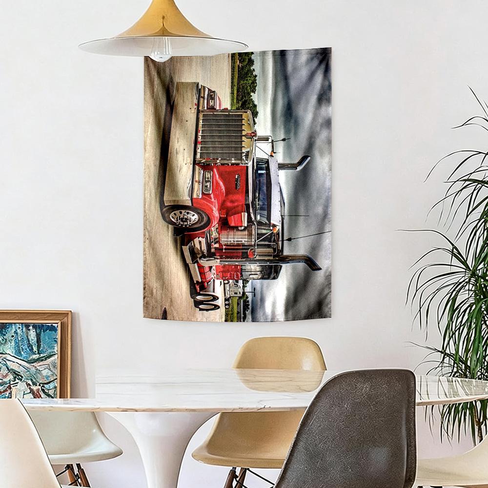 Kw Heavy Trucks Wall Decor Tapestry Art For Pet Memorial Birthdaywedding Party Backdrop Family Gift