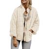 QICED Damen Vintage Casual Einfarbig Druck Herbst Winter Langarm Jacken & Mäntel