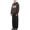 Loose Fit Letter Hoodie Long Sleeve Sweatshirt Men tops Brown LE2204HD02BR