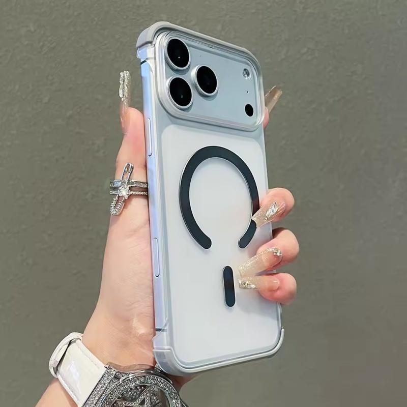 

Розкішний титаново-сірий безрамковий чохол для телефону з підтримкою magsafe для iPhone 17 16 15 14 13 12 Pro Max магнітна тверда кришка iPhone 17 Pro сірий