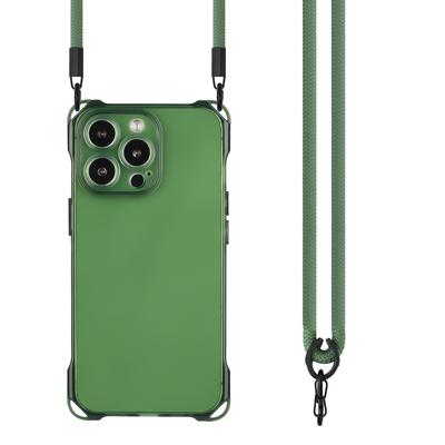 Pro iPhone 16 Pro Max TPU pouzdro Čtyřrohé nárazuvzdorné zadní krytí s dlouhým popruhem