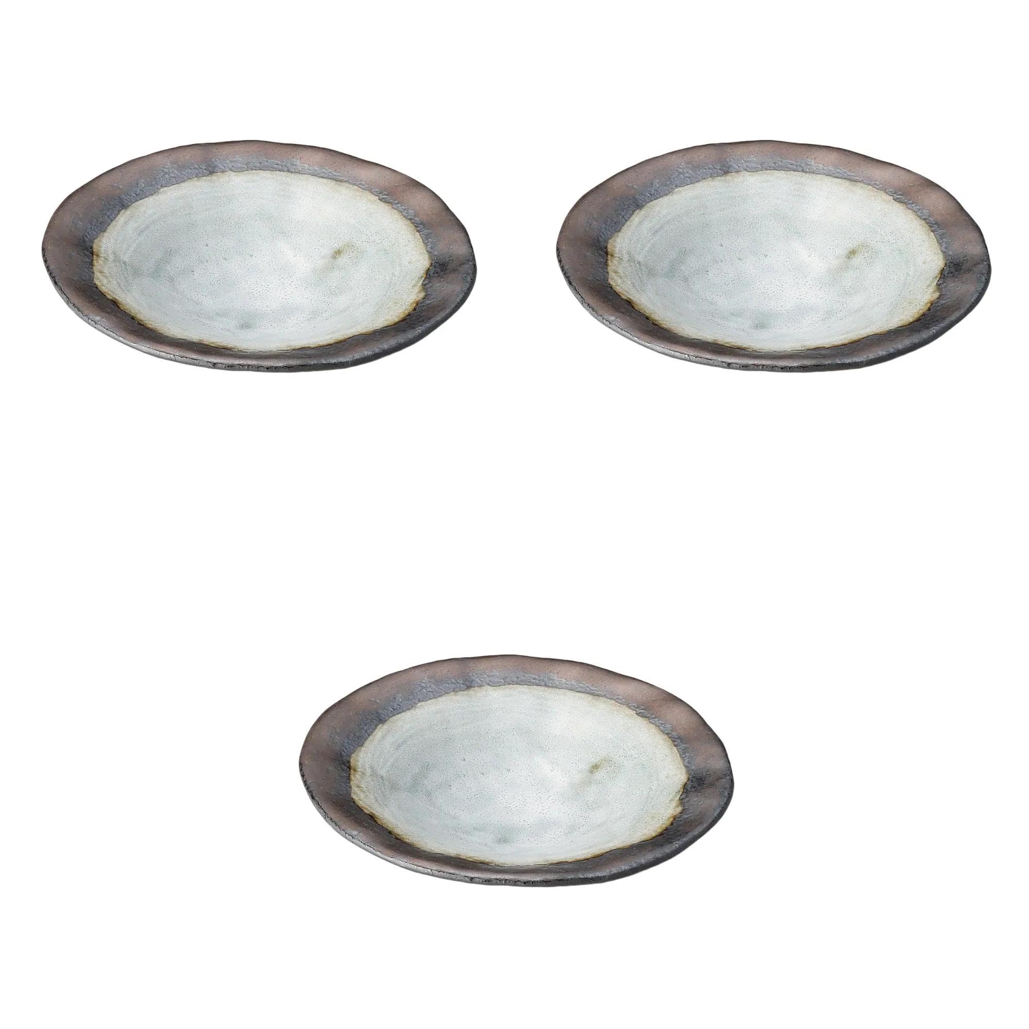 

Set of 3 Gold Stripe Plates x Medium Bowl Setomonohonpo Kiln-fired 7.0 [19.7 4.2 cm]