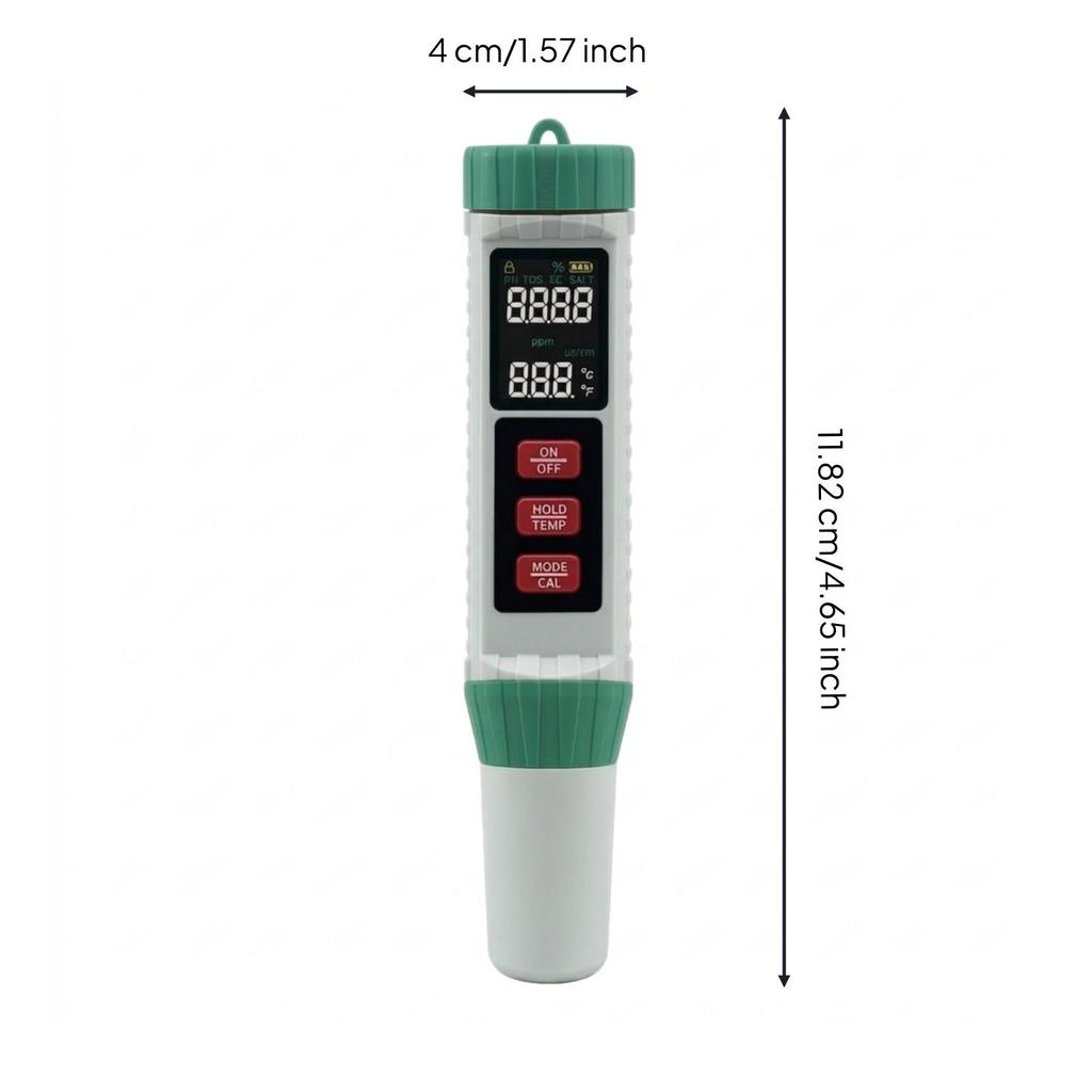 5-in-1 Water Tester Handheld Testing Pen Pocket-Sized for Swimming Pools