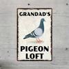 Vintage Grandad Pigeon Loft Metal Tin Sign Rustic Wall Decor Home Bar Garage Pub Classic Racing Memorabilia