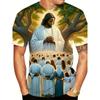 Jesus Letter Graphic Print Men's T-shirt Summer Short Sleeve T-Shirts Casual Oversized Jesus Christ Men's and Women's T-shirt Top