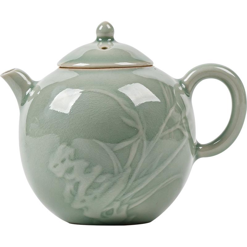 Guānlán Handcrafted Jade Cap Ceramic Teapot: High-Grade Gongfu Tea Brewing Set
