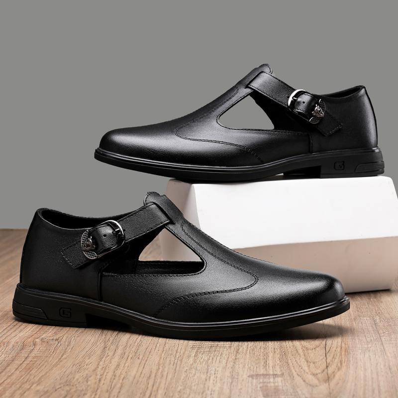 Luxus Marke Aus Echtem Leder Männer Sandalen Mokassins Mann Business Kleid Sandalen Italienischen Stil Handgemachte Leder Schuhe Männer Alias