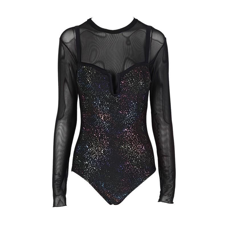 Swimsuit Women's One-piece Long-sleeved Two-piece Suit Covers Belly To Show Slimming High-end Vacation Hot