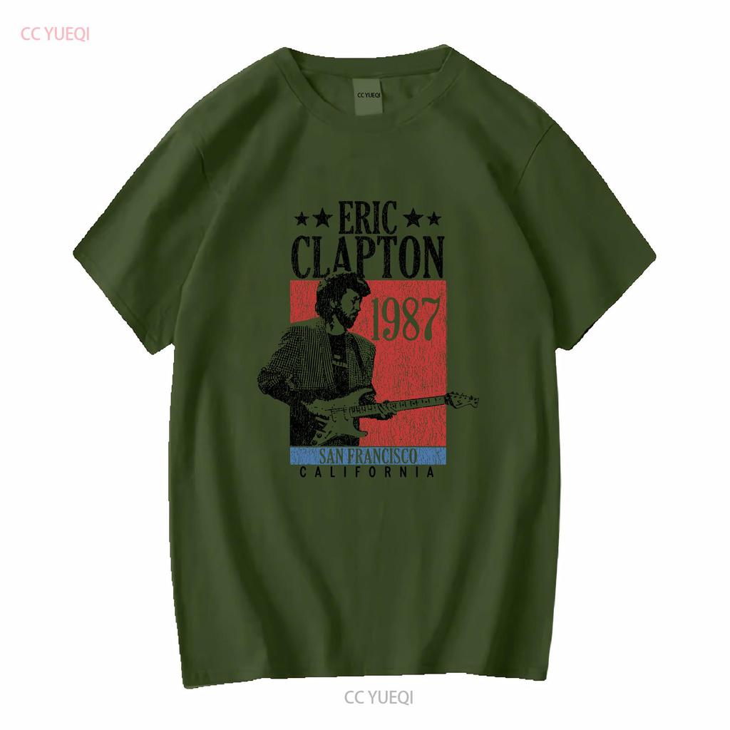 Eric Clapton Mens T shirt San Francisco California 1987 Guitar Legend Rock n Roll Merch Live Concert For Him vintage Washed