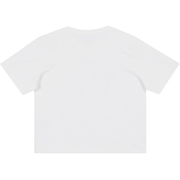Nike Sportswear Boxy Large Logo Print Crew Neck Short Sleeve T-Shirt Women Tops White DQ3269-100