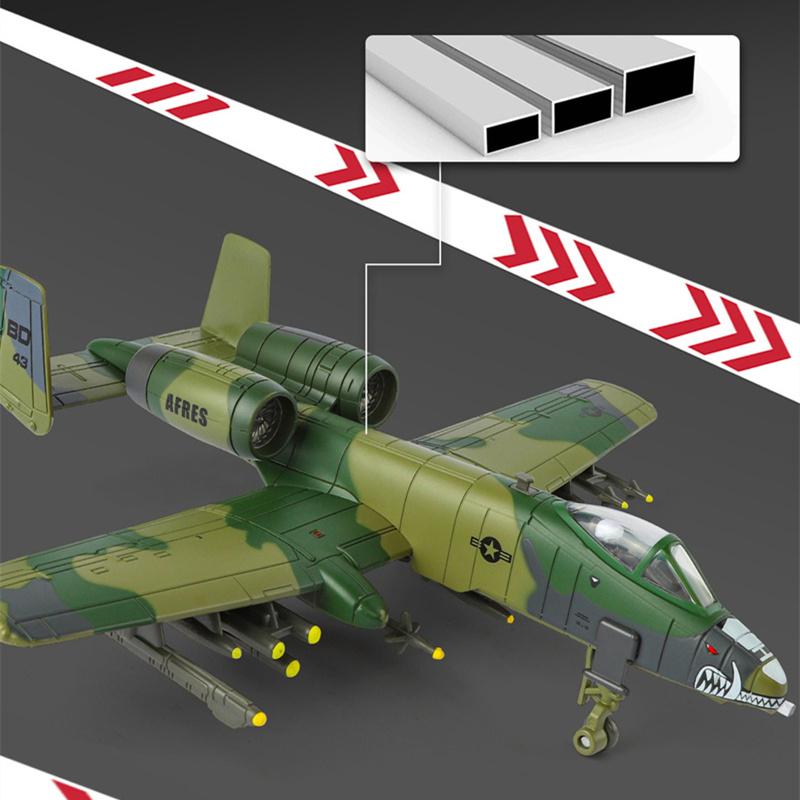 Alloy A-10 Warthog Strategic Bomber Fighter Battle Airplane Model Metal Attack Support Aircraft Plane Model Sound Light Kids Toy
