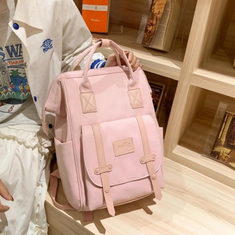 Reißverschluss Nylon Damen Rucksäcke Große Kapazität Lässig und Schlicht Monochrom Hohe Qualität Mutter und Baby Neuer Modestil