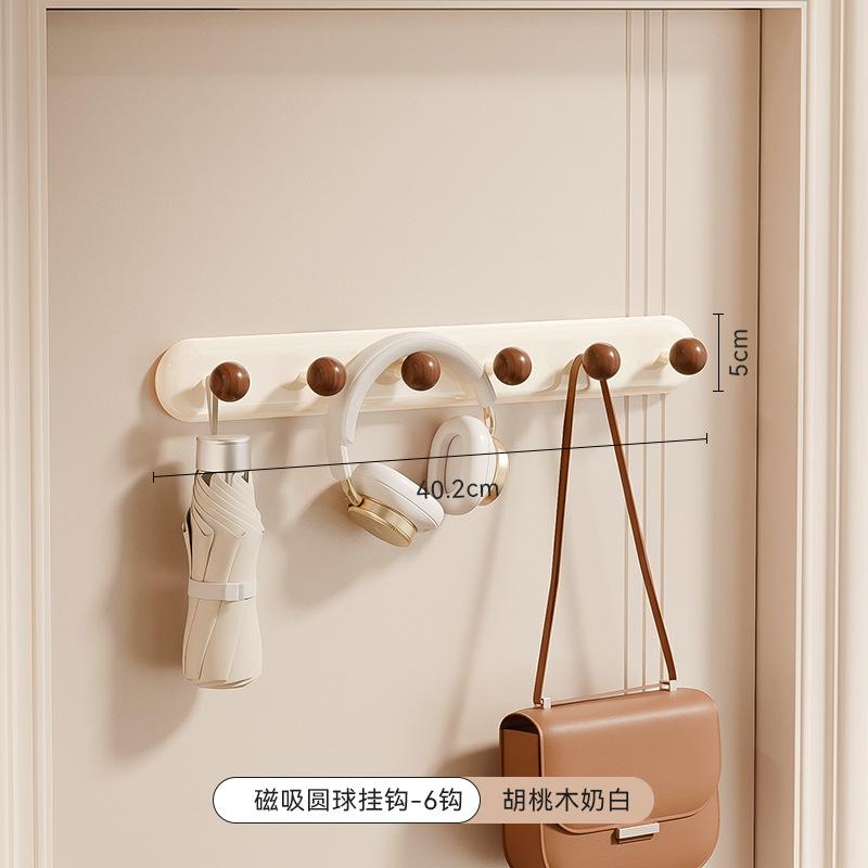 Magnetic Suction Hook Behind the Door, Row Hook, No Punching, Household Kitchen, Bathroom Adhesive Hook, Strong, Non-falling, Seamless Coat Hook