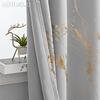 1 Stück LOZUJOJU 80% Verdunkelungsmodische und minimalistische Vorhänge mit goldener und Marmorstruktur für Wohnzimmer Schlafzimmer Balkonfenster Heimdekoration