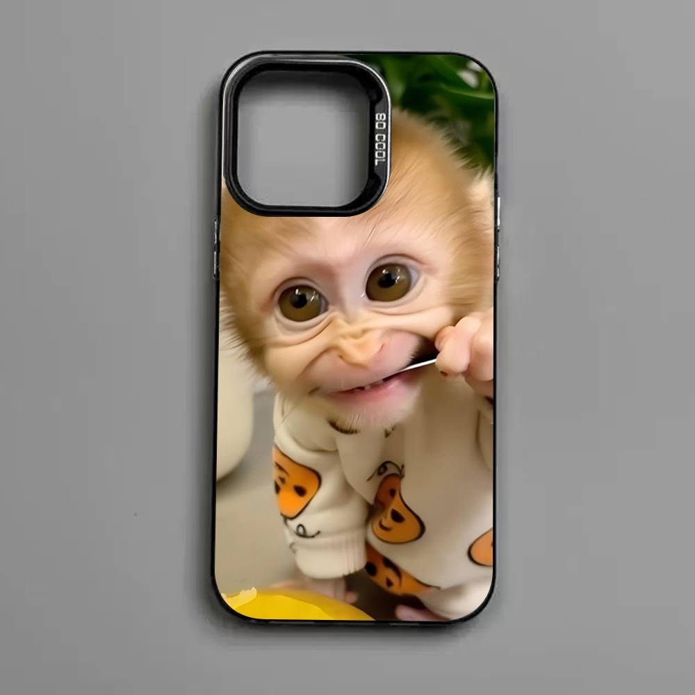 Cute Funny Monkey Phone Case for iPhone 17 16 15 14 13 Pro 12 11 Pro Max PLUS Color Back Cover