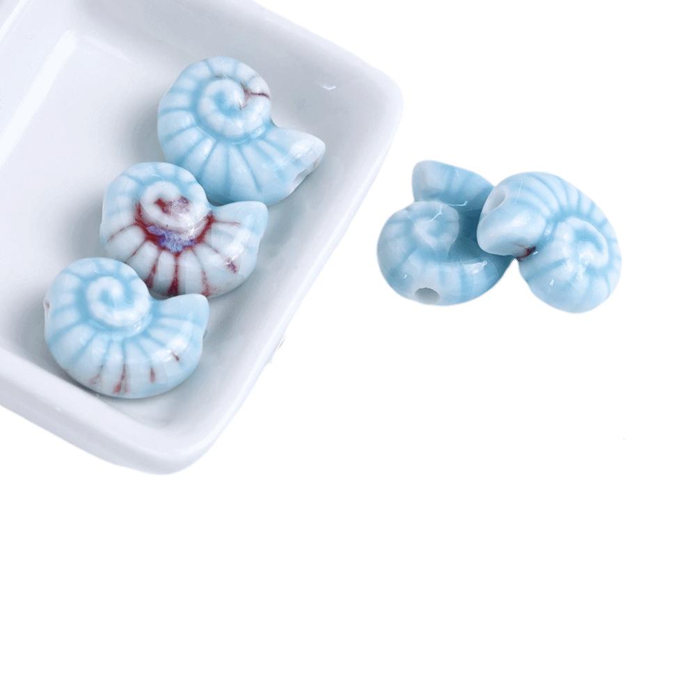 Glazed Snail Ceramic Beads Retro DIY Jewelry Making Pendant Conch Spacer Porcelain Beads Craft