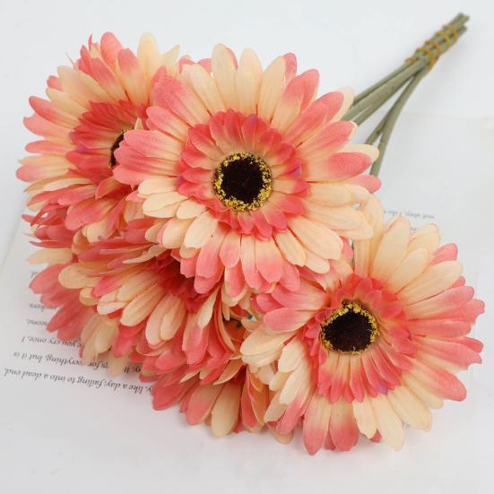 6 db Mű Gerbera Százszorszép Művirág Hajlítható Szárral