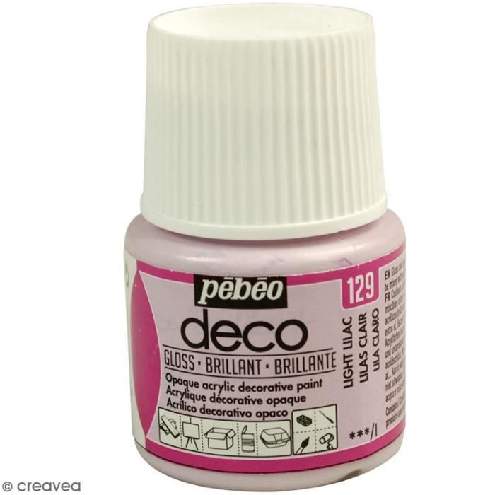 Peinture acrylique - Pébéo - Déco - 45 ml - Violet Lilas Clair - Brillant