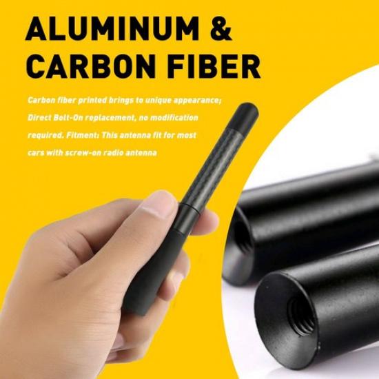 BLACK CARBON FIBER SHORT 4.7" INCH for ANTENNA screw on type