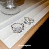 French Zircon Flower Opening Ring Light Luxury Niche High-end Index Finger Ring Fashion Versatile Elegant Temperament Jewelry