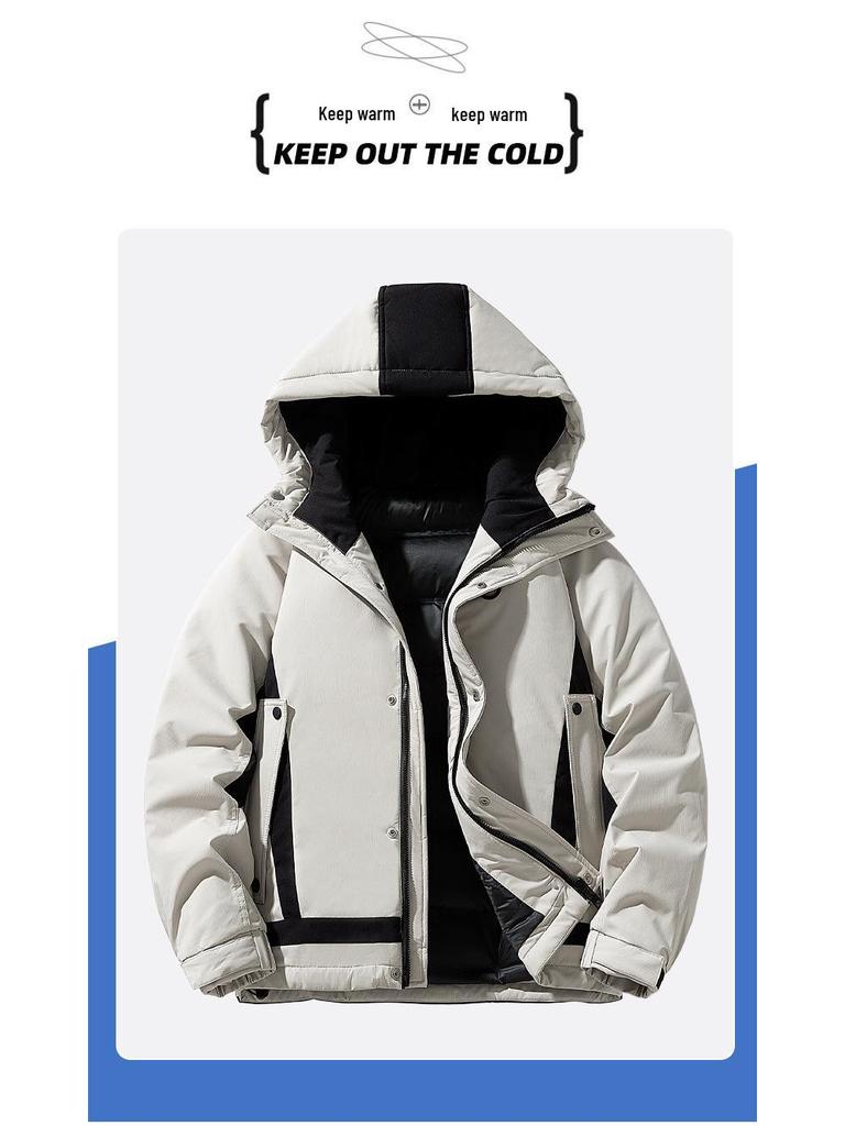 Men's 2025 Warm Hooded Down Jacket - Loose Fit Winter Top