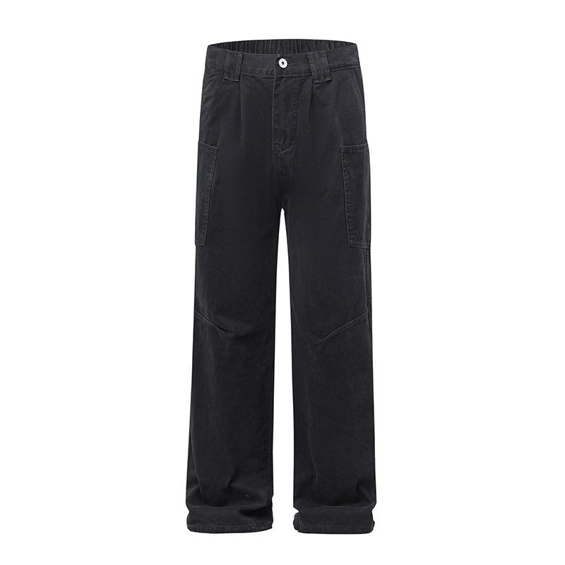 Street Gray Tooling Casual Pants Men's Straight Long Pants
