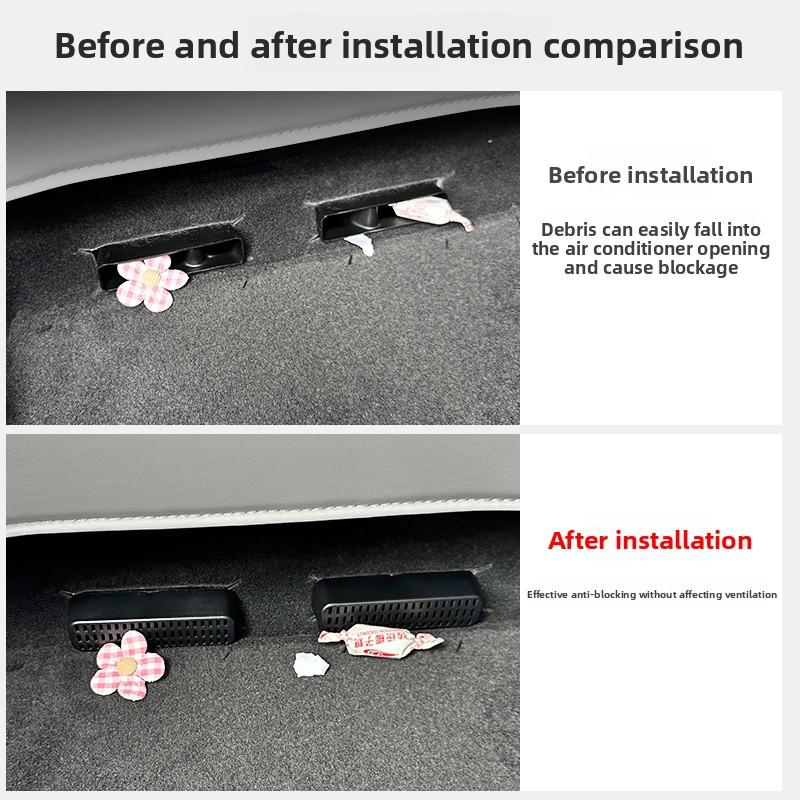 4Pcs For XPENG G6 2026 Protective cover for the air outlet under the seat Anti blockage Air conditioning vent protective cover