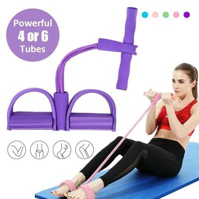 6 rohr/4 rohr Puller Pedal Spannung Seil Bauch Exerciser Fitness Elastische Sit Up Pull Seil Home Gym Sport training Ausrüstung