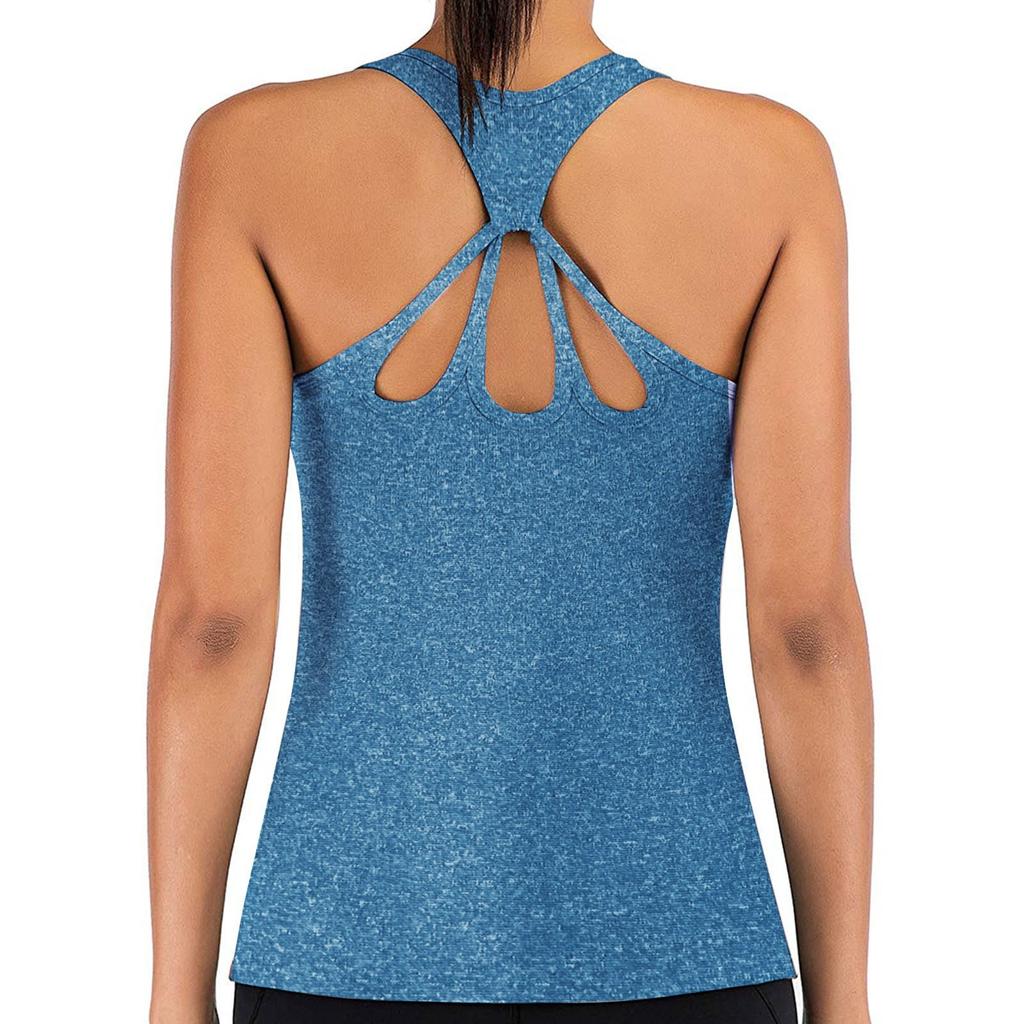 Fashion Women Cute Hollow Out Yoga Workout Shirts Activewear Sexy Sport Tank Top