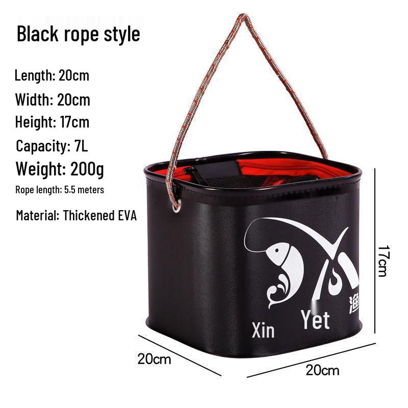 Nouveau Style Équipement de Pêche Pliable Épaissi: Seau à eau carré pour poissons vivants et pêche à la roche