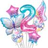 Butterfly Starry Sky Digital Balloon Set Children Baby Birthday Party Decoration Gradual Change Star Decoration Arrangement
