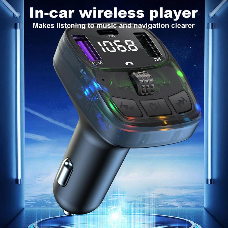 Phone Car Charger Car Music Player Adapter Charger Multifunctional Fast Car Charger For Phone Vehicle Charger Adapter With