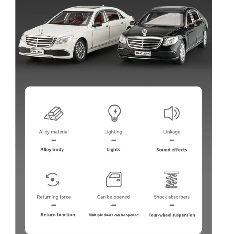 1/24 Scale BENZ E300 Alloy Car Mold Ornament Metal Die Cast Sedan Car Model Boy Gift Sound and Light Children Simulated Toy Car