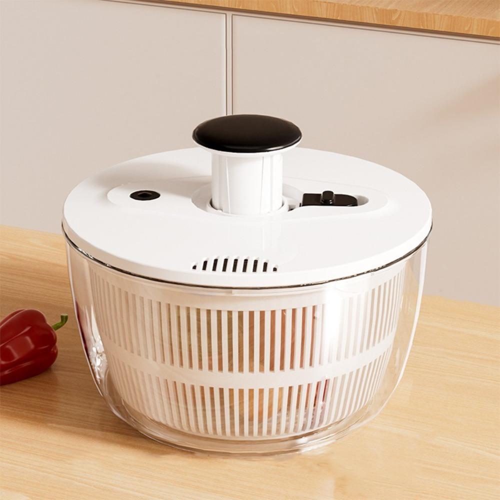 

Semi-automatic Vegetable Dehydrator Large Capacity Fruit Drain Basket Fruit Washing 8.27x5.12 in