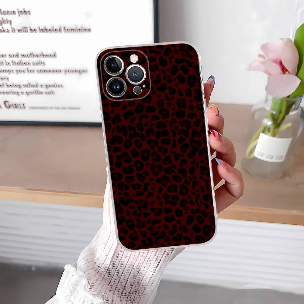 Leopard Cheetah Print Phone Case For IPhone 17 16 11 12 13 14 15 Pro Max Plus Cover Clear Case